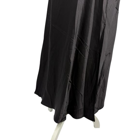 Mogidol Italian Summer Tie Neck Sleeveless Dress Black Satin size Medium NEW - Picture 6 of 15